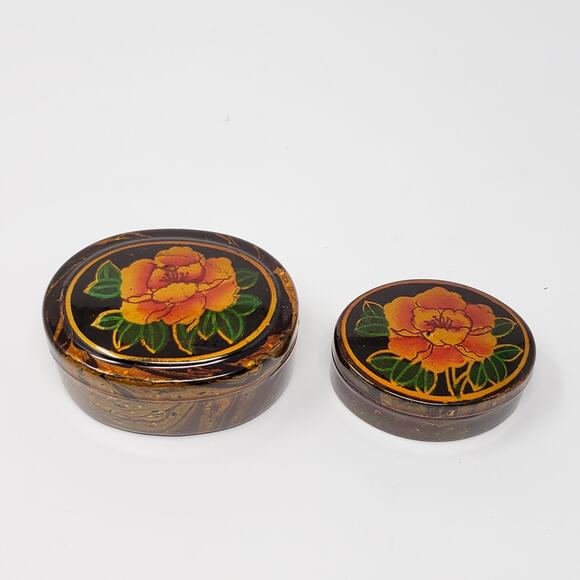 NIB Home Master 2 Hand Painted Oval Jewelry Box - Picture 1 of 10